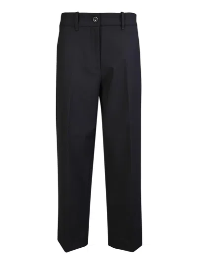Nine In The Morning High-waisted Black Carrot Trousers In Black