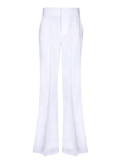 Alice And Olivia Dylan High Waist Wide Leg Pants In Ecru Vegan Leather