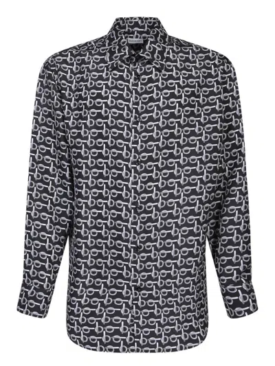 Burberry Long Sleeve Shirt With All-over Monogram Print
