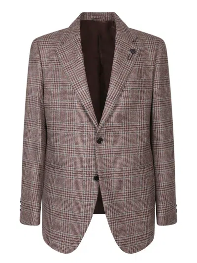 Lardini Sophisticated Blazer With Check Pattern And Tailored Fit In Multi