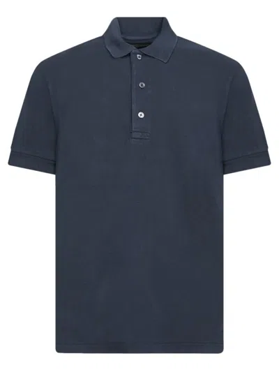 Tom Ford Black Short-sleeves Polo In Cotton Piquet Jersey Man