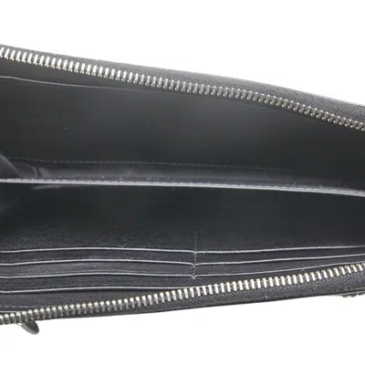Pre-owned Dior Christian  Black Leather Long Wallet (bi-fold) ()