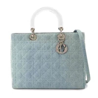 Pre-owned Dior Christian  Blue Denim Handbag Shoulder Bag ()