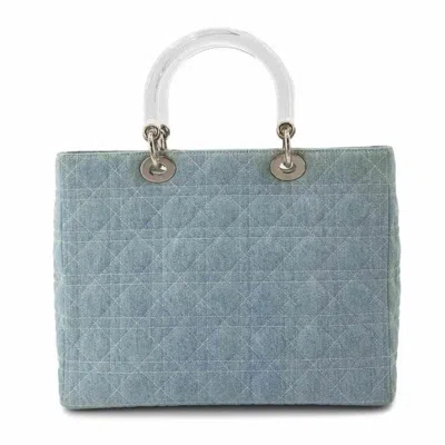 Pre-owned Dior Christian  Blue Denim Handbag Shoulder Bag ()