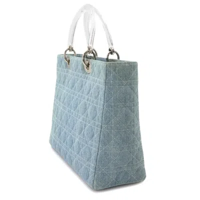 Pre-owned Dior Christian  Blue Denim Handbag Shoulder Bag ()