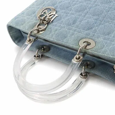 Pre-owned Dior Christian  Blue Denim Handbag Shoulder Bag ()