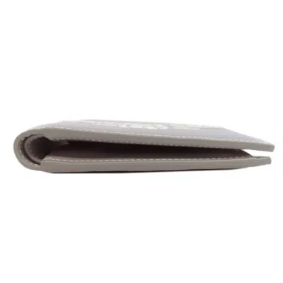 Pre-owned Dior Christian  Gray Leather Wallet (bi-fold) ()