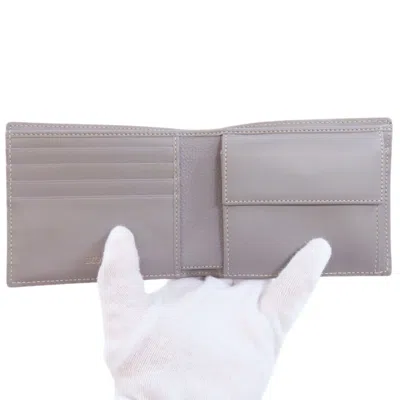 Pre-owned Dior Christian  Gray Leather Wallet (bi-fold) ()