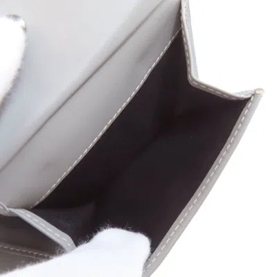 Pre-owned Dior Christian  Gray Leather Wallet (bi-fold) ()