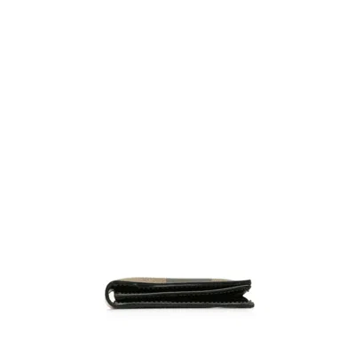 Pre-owned Fendi Black Khaki Pvc Leather Wallet (bi-fold) () In Multi