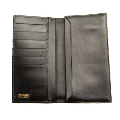 Pre-owned Fendi Black Khaki Pvc Leather Wallet (bi-fold) () In Multi