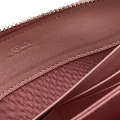 Pre-owned Fendi Black Pink Leather Long Wallet (bi-fold) () In Multi
