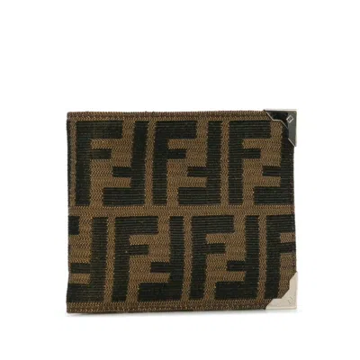 Pre-owned Fendi Brown Canvas Bill Wallet (bi-fold) ()