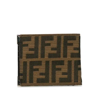 Pre-owned Fendi Brown Canvas Bill Wallet (bi-fold) ()