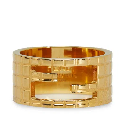 Pre-owned Fendi Gold Band Ring ()
