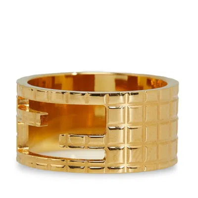 Pre-owned Fendi Gold Band Ring ()