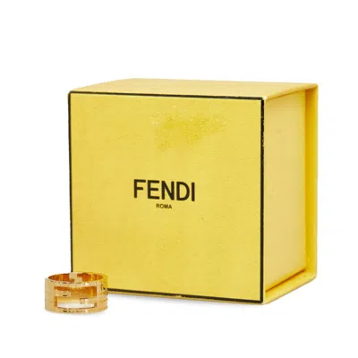 Pre-owned Fendi Gold Band Ring ()