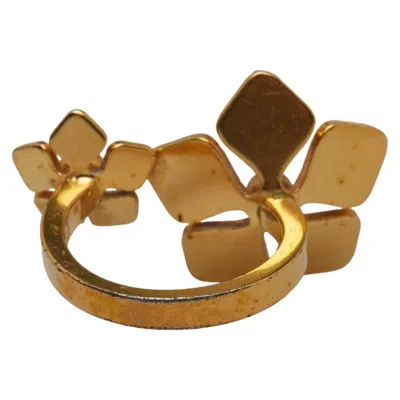 Pre-owned Fendi Gold Pink Band Ring () In Multi