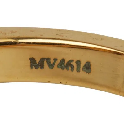 Pre-owned Fendi Gold Pink Band Ring () In Multi