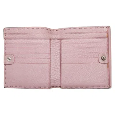 Pre-owned Fendi Pink Leather Wallet (bi-fold) ()