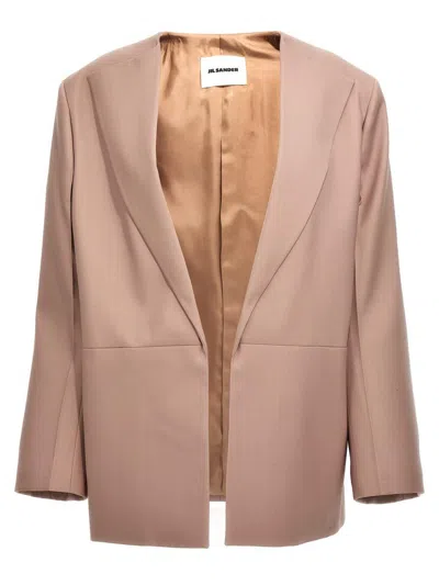 Jil Sander Single-breasted Blazer Jacket Blazer And Suits Beige