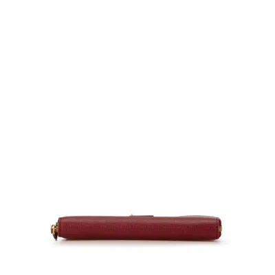 Pre-owned Fendi Red Color Pvc Leather Long Wallet (bi-fold) ()