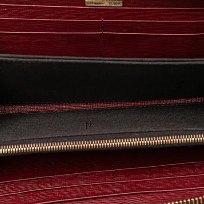 Pre-owned Fendi Red Color Pvc Leather Long Wallet (bi-fold) ()