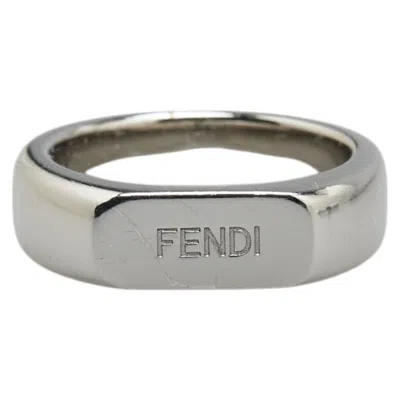 Pre-owned Fendi Silver Metal Band Ring ()