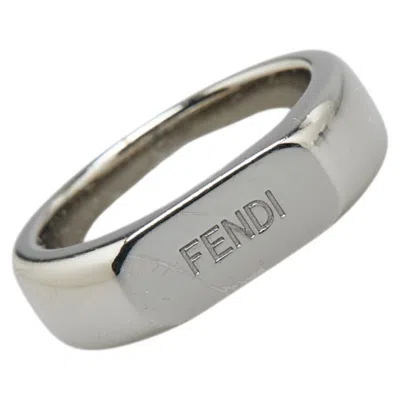Pre-owned Fendi Silver Metal Band Ring ()