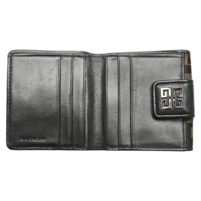 Pre-owned Givenchy Black Gold Canvas Leather Wallet (bi-fold) ()