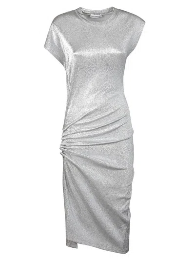 Rabanne Asymmetric Ruched Stretch-lurex Dress