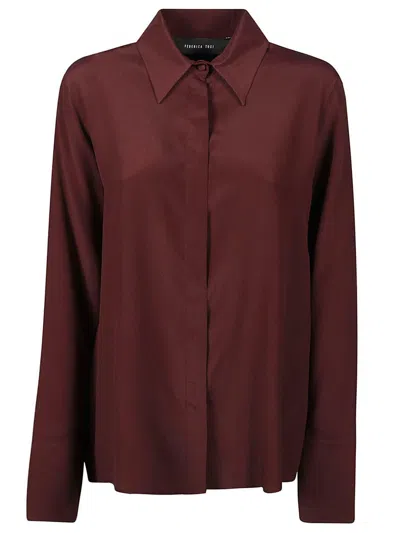 Federica Tosi Brown Cotton Canvas Oversized Shirt