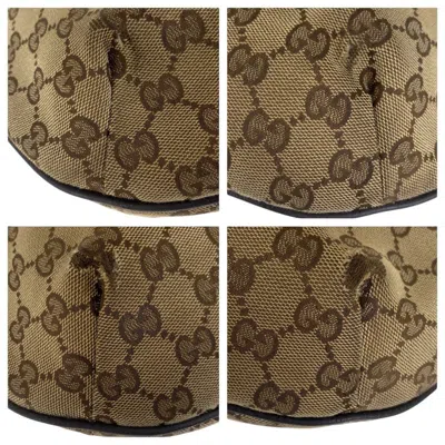 Pre-owned Gucci Beige Brown Gg Canvas Leather Messenger Bag Shoulder Bag ()