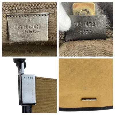 Pre-owned Gucci Beige Camel Canvas Shoulder Bag ()