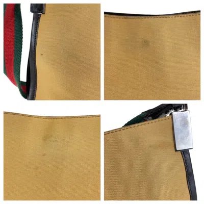 Pre-owned Gucci Beige Camel Canvas Shoulder Bag ()