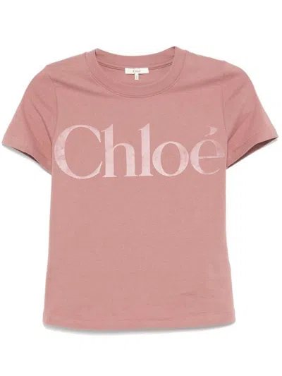 Chloé Pink Cotton Jersey Fitted T-shirt