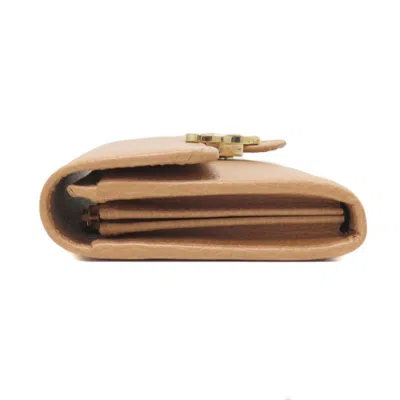 Pre-owned Gucci Beige Leather Long Wallet (bi-fold) ()