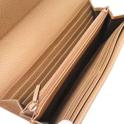Pre-owned Gucci Beige Leather Long Wallet (bi-fold) ()