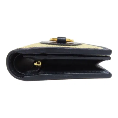 Pre-owned Gucci Beige Navy Canvas Leather Wallet (bi-fold) ()
