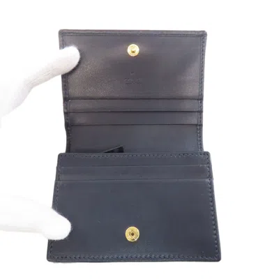 Pre-owned Gucci Beige Navy Canvas Leather Wallet (bi-fold) ()