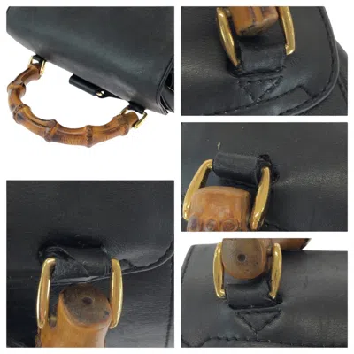 Pre-owned Gucci Black Brown Leather Backpack ()