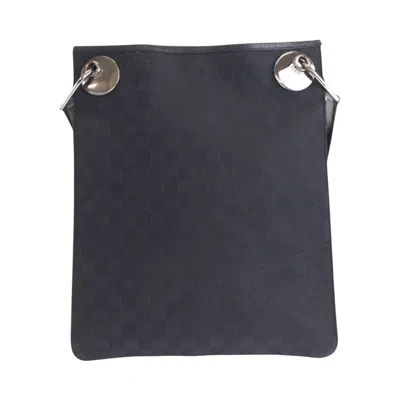 Pre-owned Gucci Black Gg Canvas Leather Pochette Shoulder Bag ()