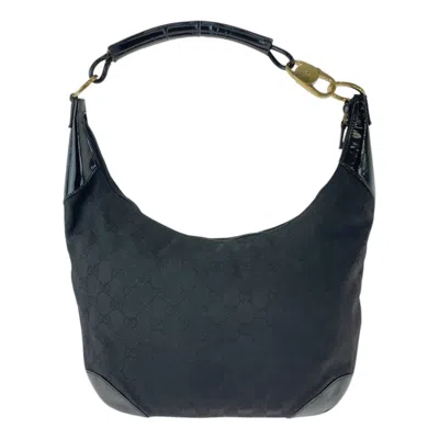 Pre-owned Gucci Black Gg Canvas Leather Shoulder Bag ()