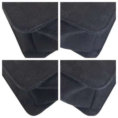 Pre-owned Gucci Black Gg Canvas Leather Pochette Shoulder Bag ()