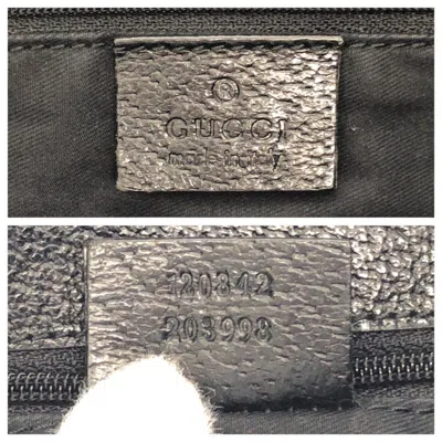 Pre-owned Gucci Black Gg Canvas Leather Pochette Shoulder Bag ()