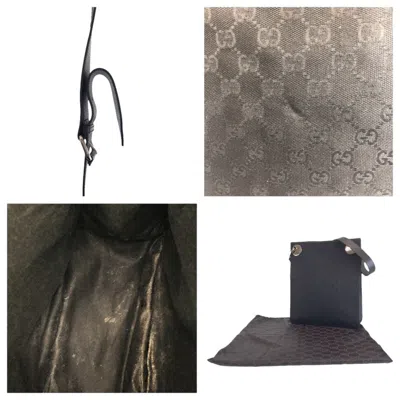 Pre-owned Gucci Black Gg Canvas Leather Pochette Shoulder Bag ()