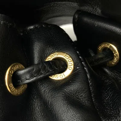 Pre-owned Gucci Black Leather Bamboo Backpack ()