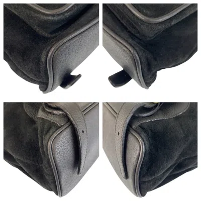 Pre-owned Gucci Black Suede Leather Backpack ()