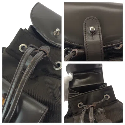 Pre-owned Gucci Brown Khaki Nylon Backpack ()