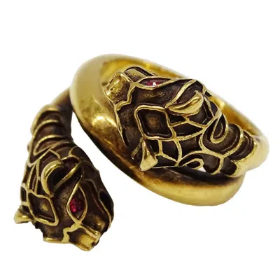 Pre-owned Gucci Gold Red Color Gold Plating Anniversary Ring ()